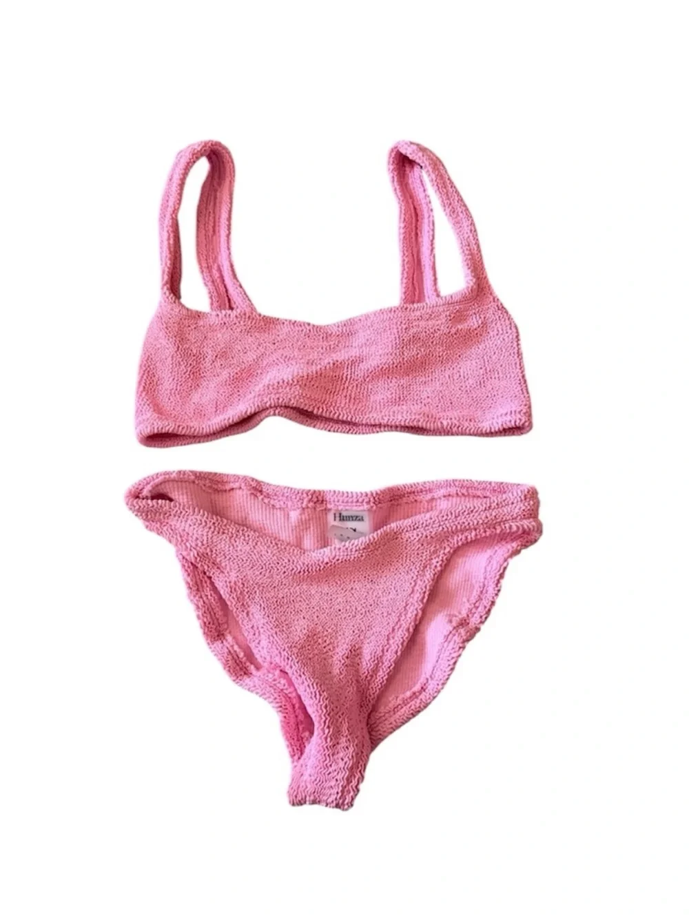 Hunza G Xandra Bikini Set Crinkle Bubblegum Pink OS
